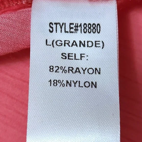 Staccato New Coral Pink Blouse Short Ruffled Sleeves Size L - Picture 7 of 15